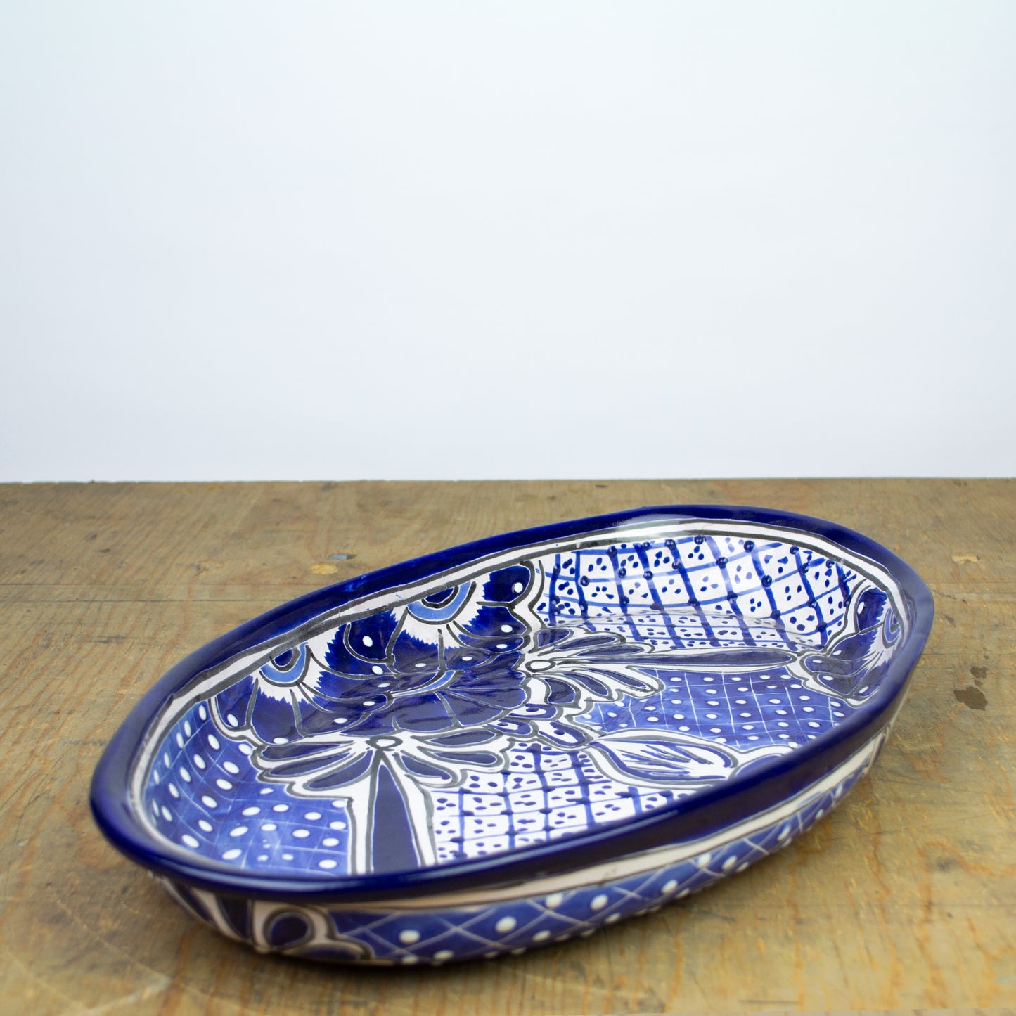 Bandeja Ovalada Ceramica Azul