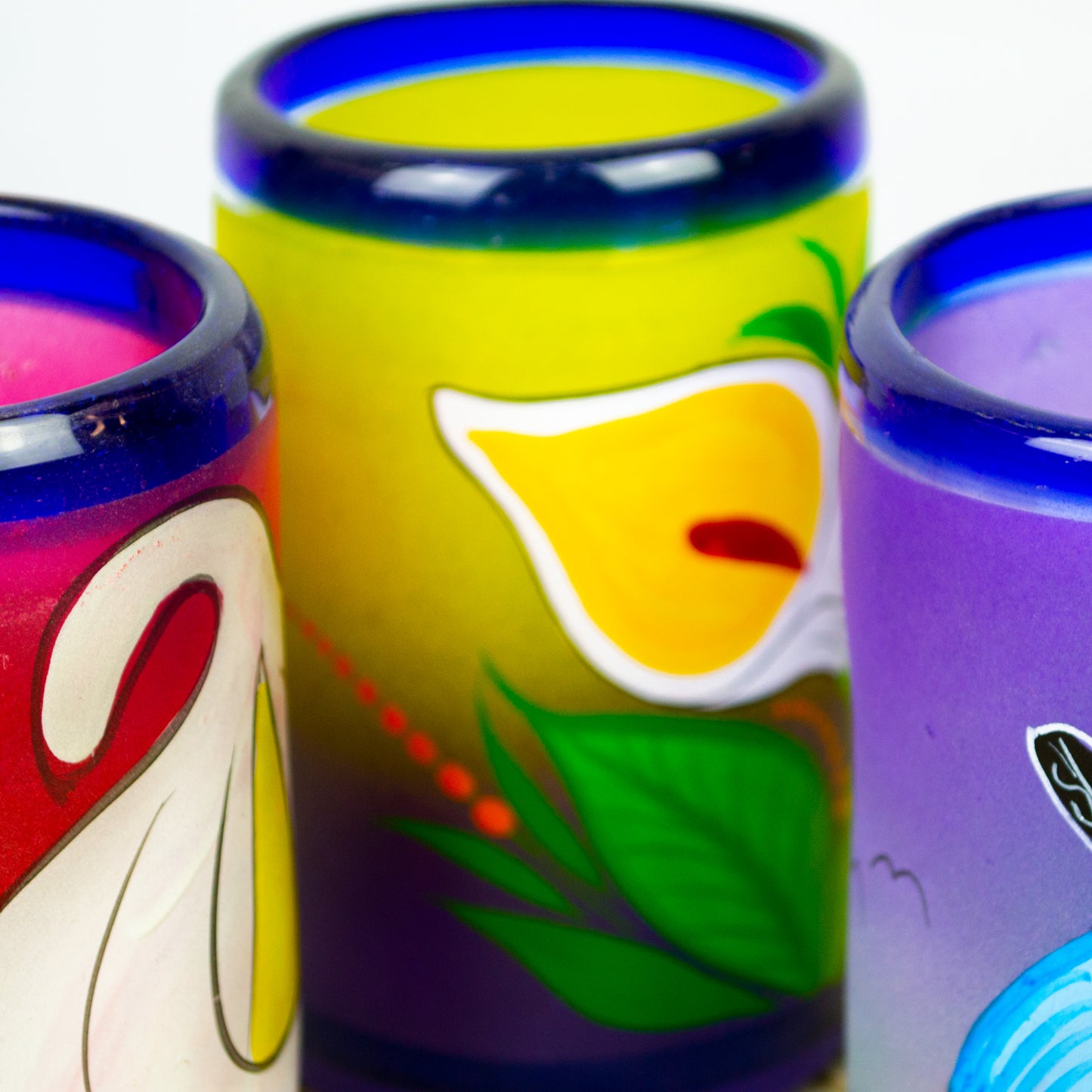 Vaso Vidrio Diseño Mexicano