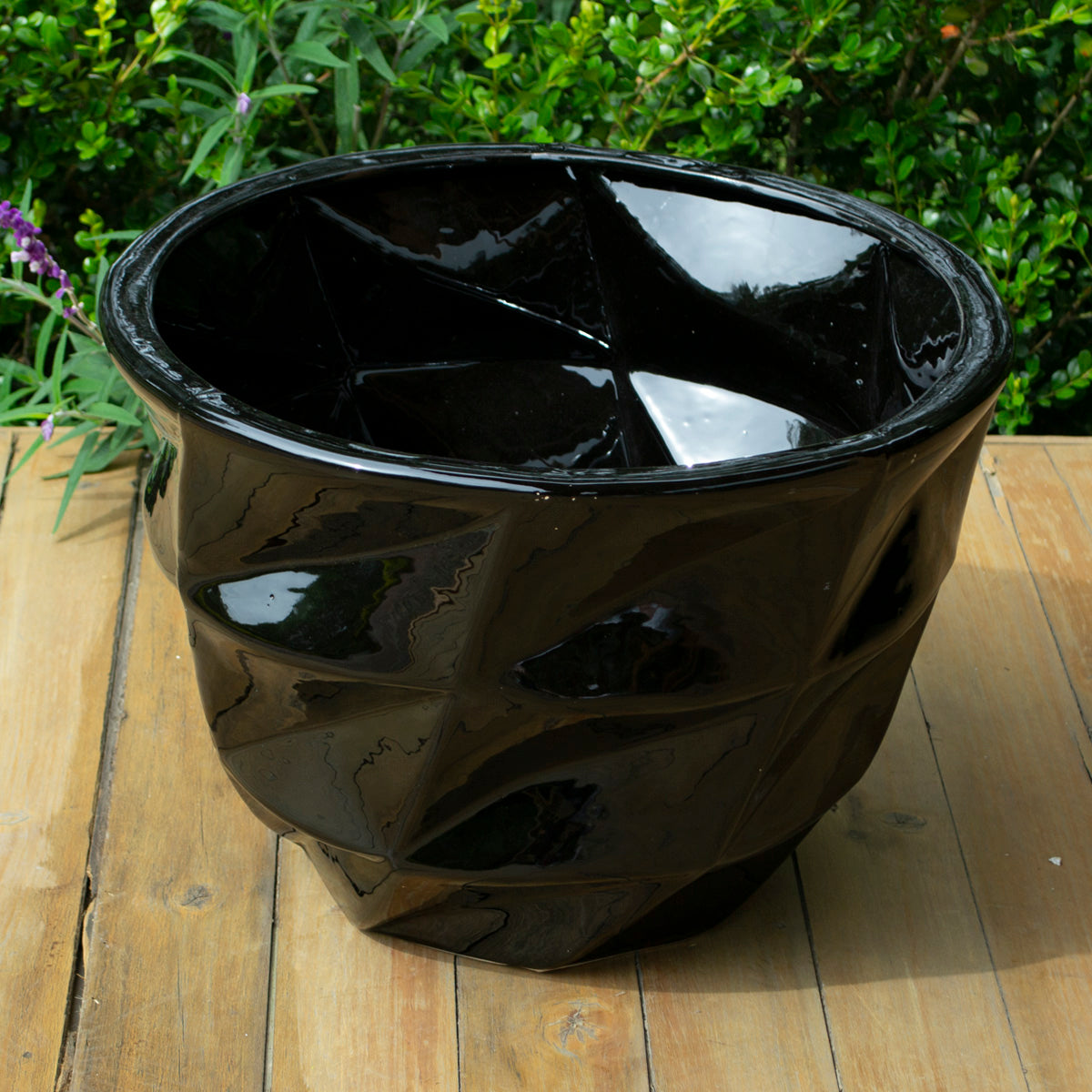 Matera negra hojas ceramica