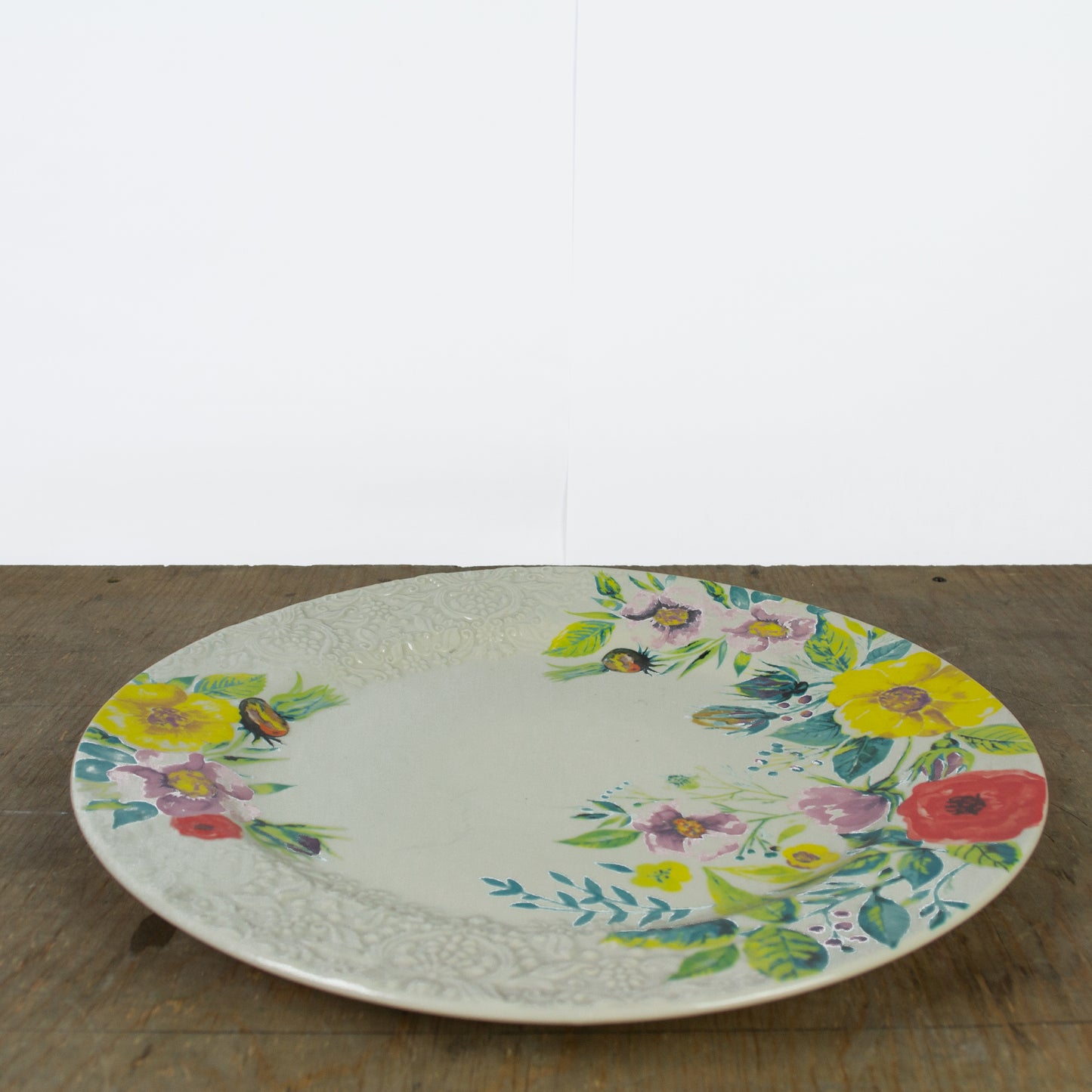 Plato flores ceramica grande