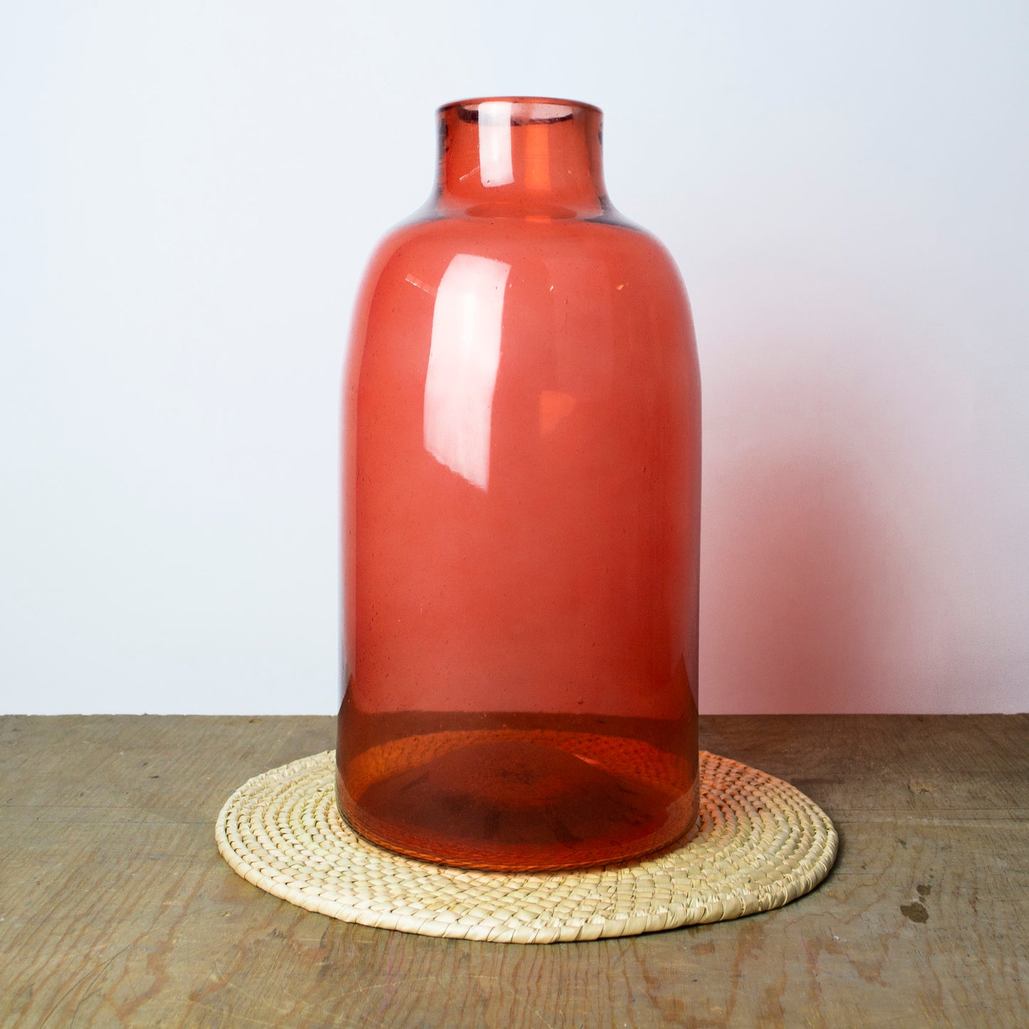 Botella Vidrio Grande Roja