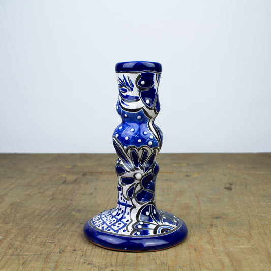 Candelabro Azul Cerámico