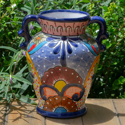 Jarrón Con Orejas Flores Mexicanas