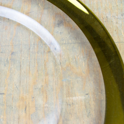 Plato Cristal Borde Plata Oro