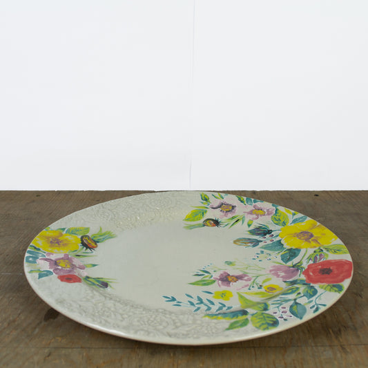 Plato flores ceramica grande